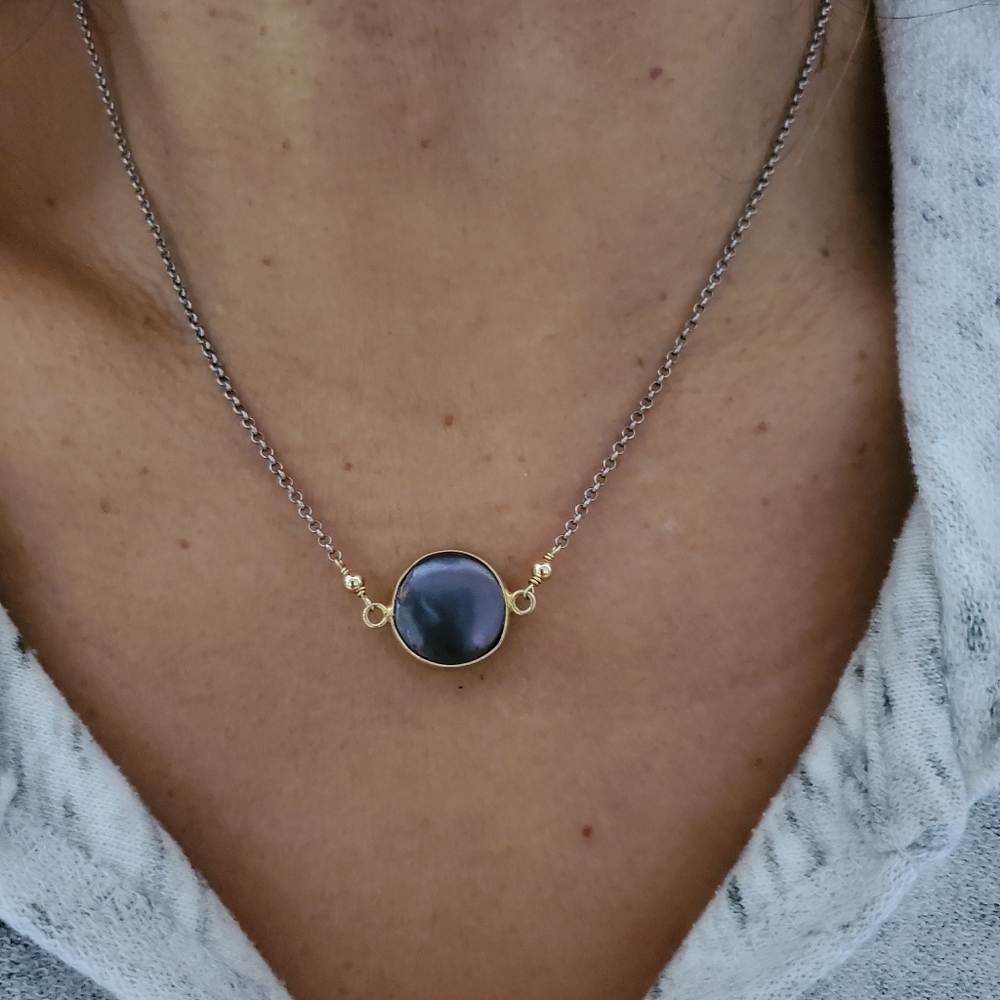 Coin pearl necklace
